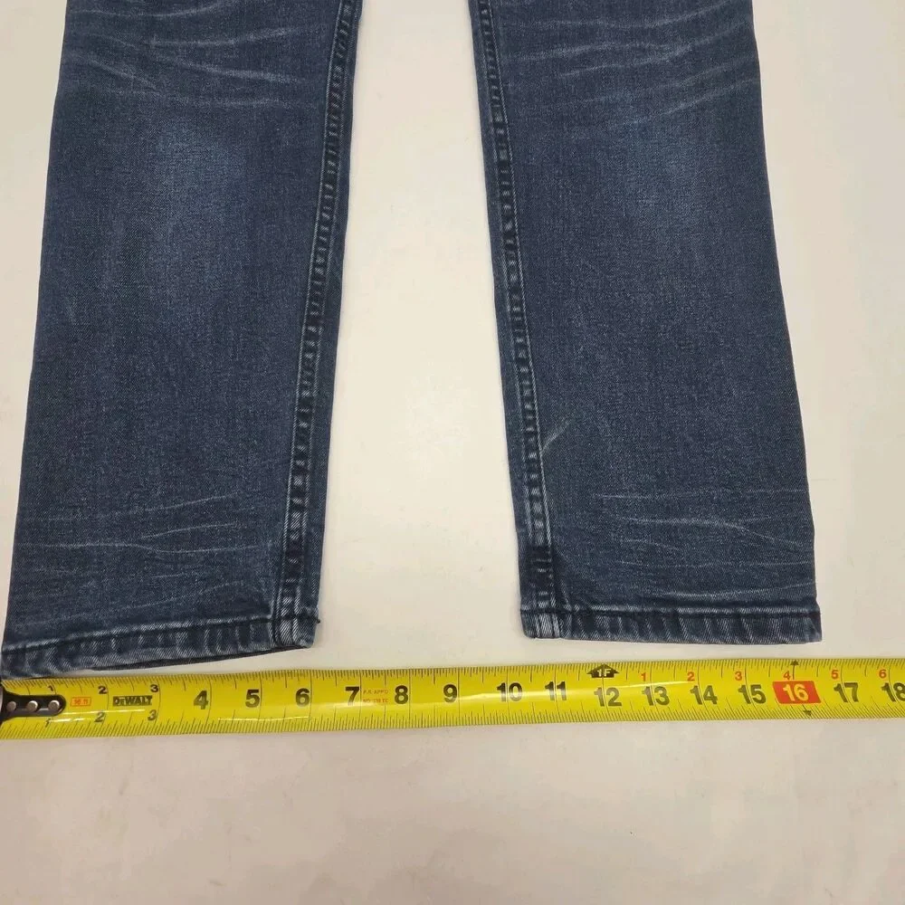 Levi's 512 Jeans Slim Tapered Men Sz 34 x 30 Blue Cotton Blend Stretch Dark Wash